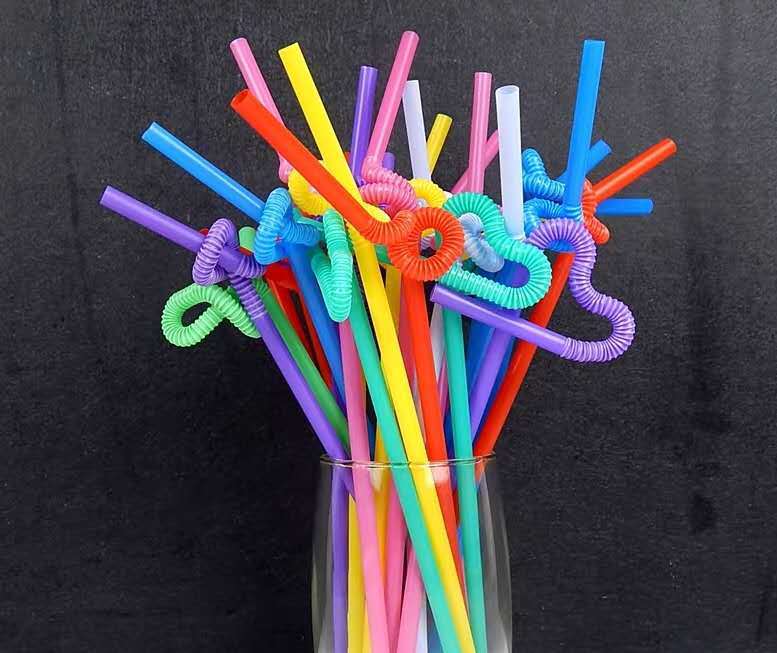 Disposable straw colorful elbow plastic art straw fruit drink straw long straw pregnant women childr