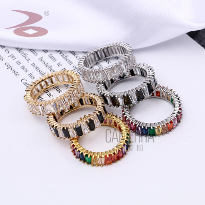 Colorful Zircon wei xiang Process Ms. Wild Fashion Ring Goddess Temperament Personality Ring Color Styles