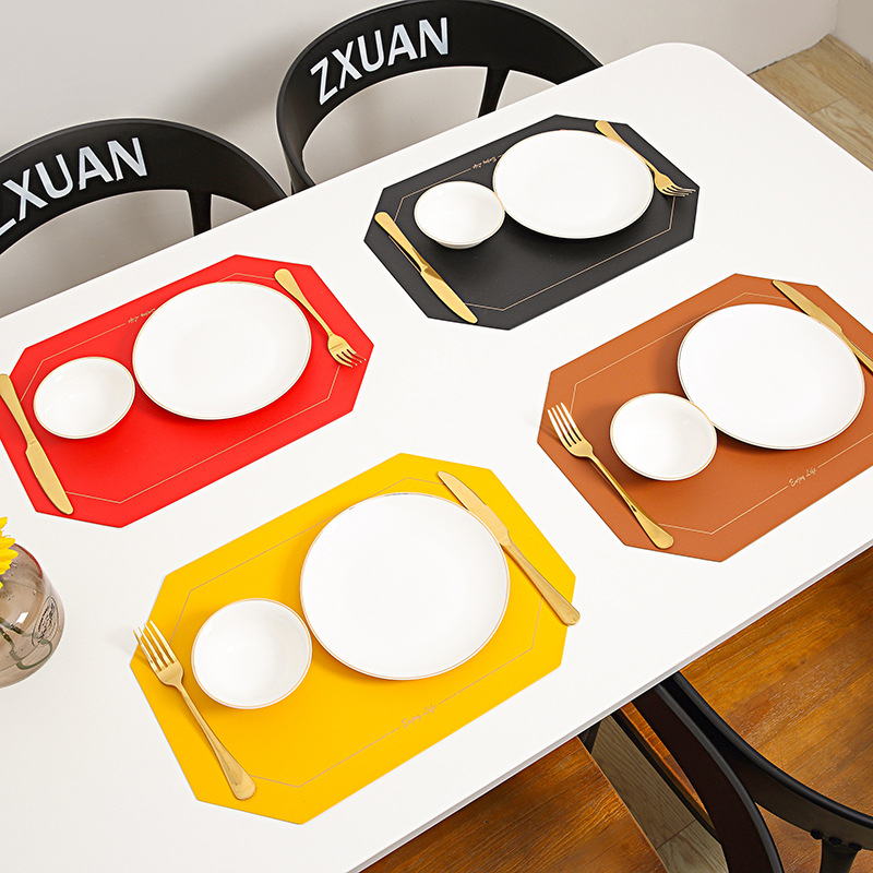 Creative Nordic style leather food mat waterproof oil western heat insulation mat household ironing