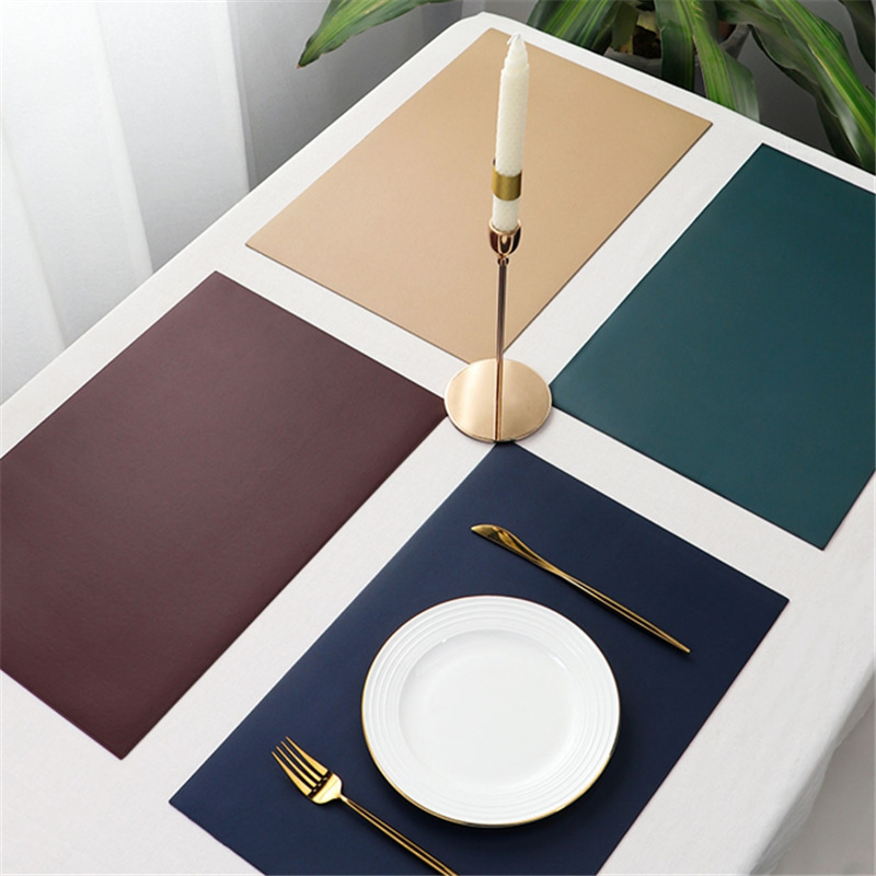 Ins European leather western-style food mat waterproof oil mat home bowl mat heat insulation mat ant