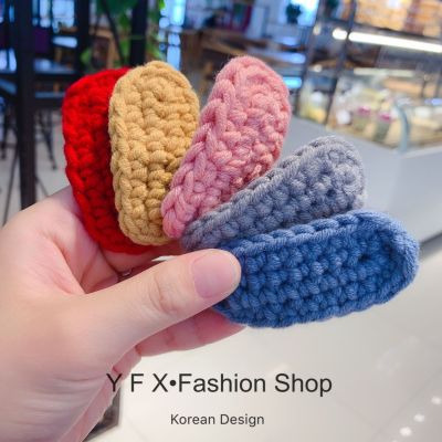 Wool Barrettes Korean Weaving Solid Color BB Clip Children's Cute Side Hairpin Ins Sweet Girl Bang Side Clip
