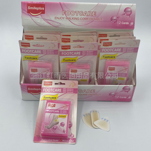 exclusive for export silicone heel stickers anti-wear foot toe stickers transparent silicone suction card pack 5 pieces