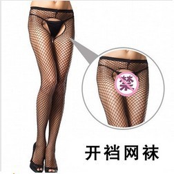 Factory Wholesale plus Size Female Single Hole mesh Stockings Thin Mesh Single Open Mesh Stockings Front and Rear Open Pantyhose