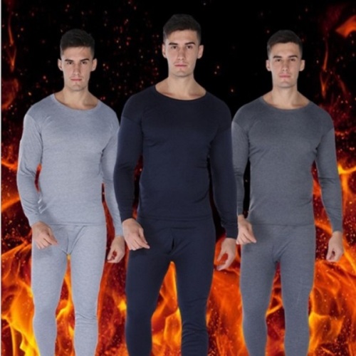 thermal underwear new pics comfortable bottoming long johns men‘s polyester cotton round neck slim fit elastic set