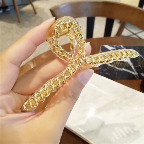 South Korea dongdaemun Import French Simplicity All-Match Metal Elegant Cross Large Back Head Hair Clip Hair Claw Grip