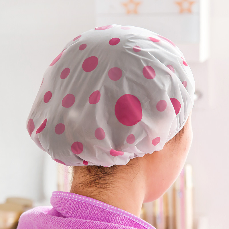 2087 Cute waterproof shower cap thickened Adult women's shampoo cap Waterproof shower cap showe