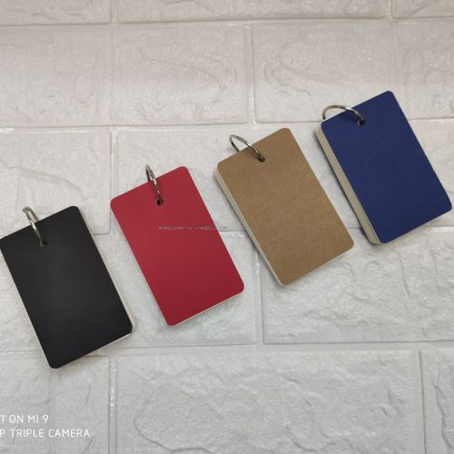 Kraft Paper Black Paperboard Red Cardboard Blue Card Paper Iron Buckle Notepad Vocabulary Book Word Book Painting Book