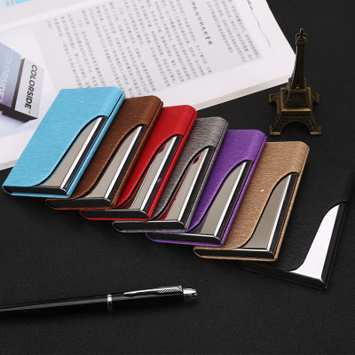 amazon popular stainless steel business card case metal name card holder business card holder business gift business card holder pu card case