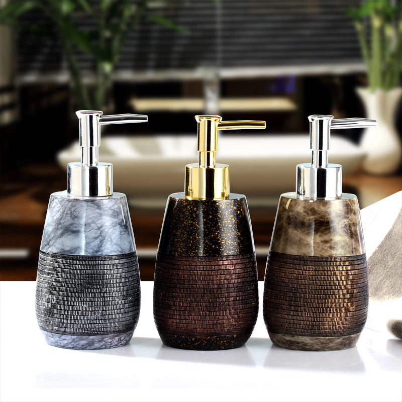 Creative Resin Hand sanitizer bottle Set free European Shampoo and body wash