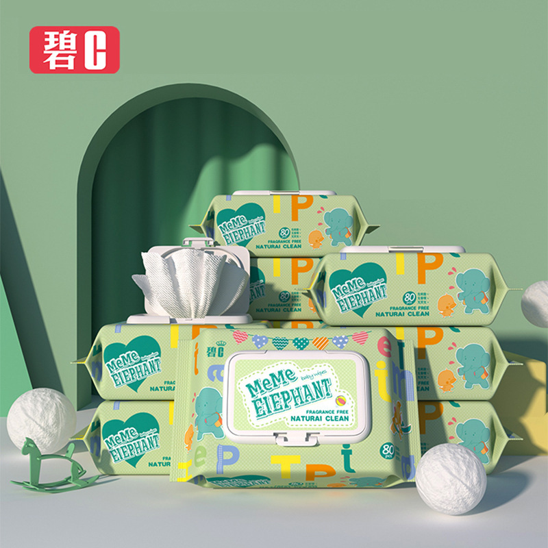 Factory Direct Sales Bic Baby Wipes Baby Wipes Children Wipe 80 Pumping Thickened Wipes Custom OEM