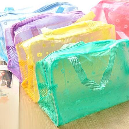 Travel always have broken flower transparent waterproof makeup bag wash gargle bath supplies storage