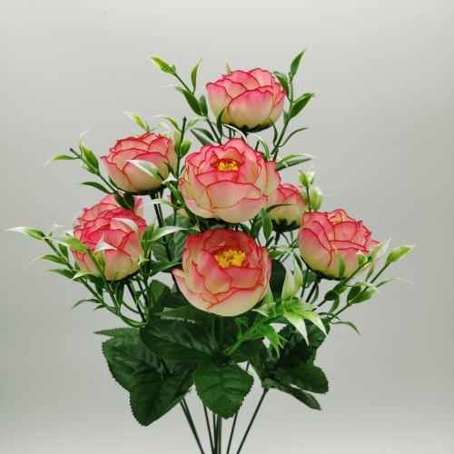 factory wholesale 9-head rose bud core supply direct sales home engineering outdoor decoration small artificial flowers