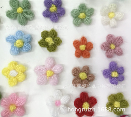 korean handmade wool flower decorative accessories diy jewelry accessories accessories hand sewing cute flower hair accessories material
