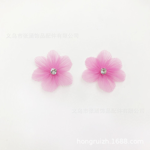 factory direct korean yarn nail diamond flower organ fold hair accessories headdress clothing accessories accessories