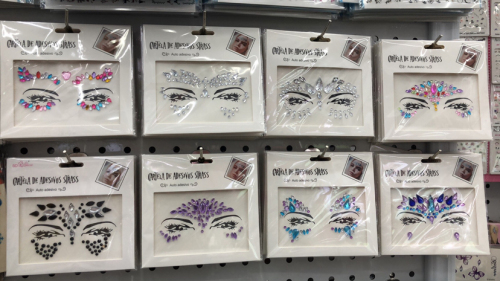 halloween ball party acrylic eyebrow stickers face pasters diamond sticker