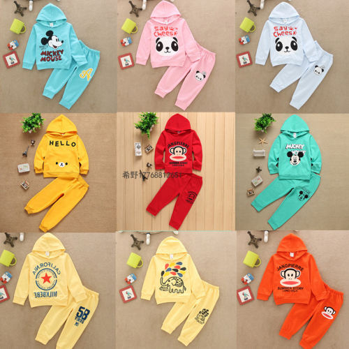 new cartoon hooded children‘s sweater suit for foreign trade stall supply hot selling products for running rivers and lakes stall