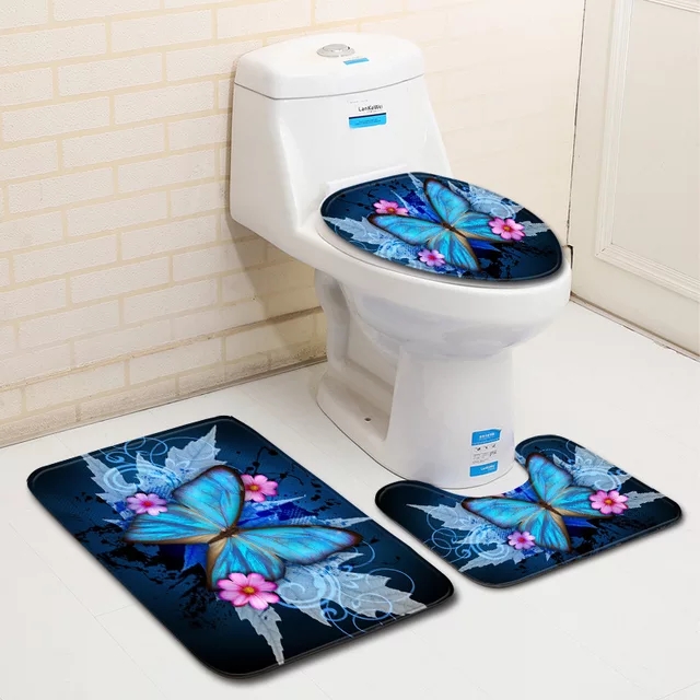 Bathroom mat toilet three piece set