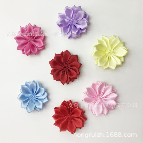 Spot Pointed Corner Polyester Belt Handmade Flowers Diy16 Flap Sewing Lotus Children Headwear Hair Accessories