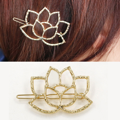 Metal Lotus Shape Retro Hairpin European and American Foreign Trade Headwear Hair Accessories