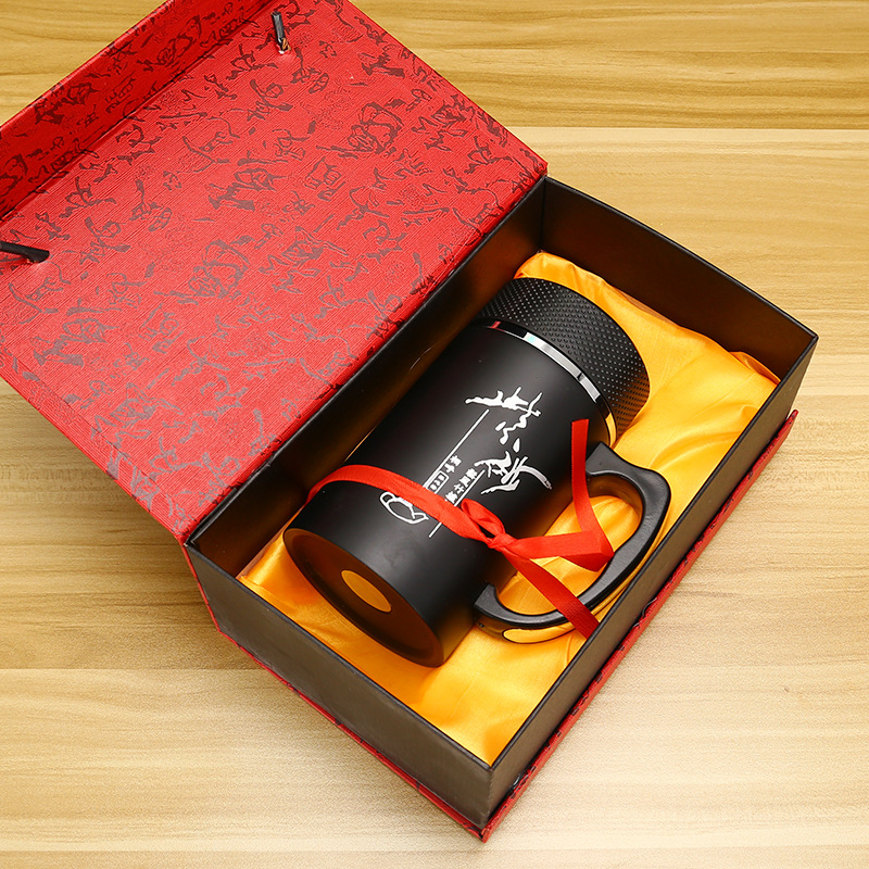 New Classic Double-Layer Purple Sand Vacuum Cup with Handle...