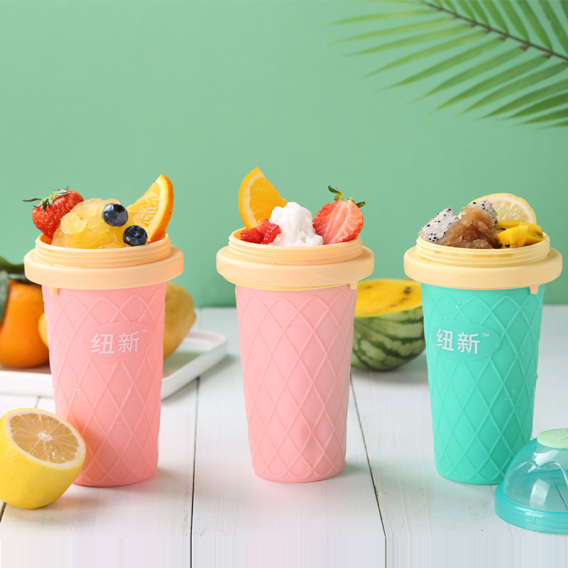 Homemade Ice Cream Slush and Shake Maker Children's Summer Juice Ice Cup Double Layer Fast Cool
