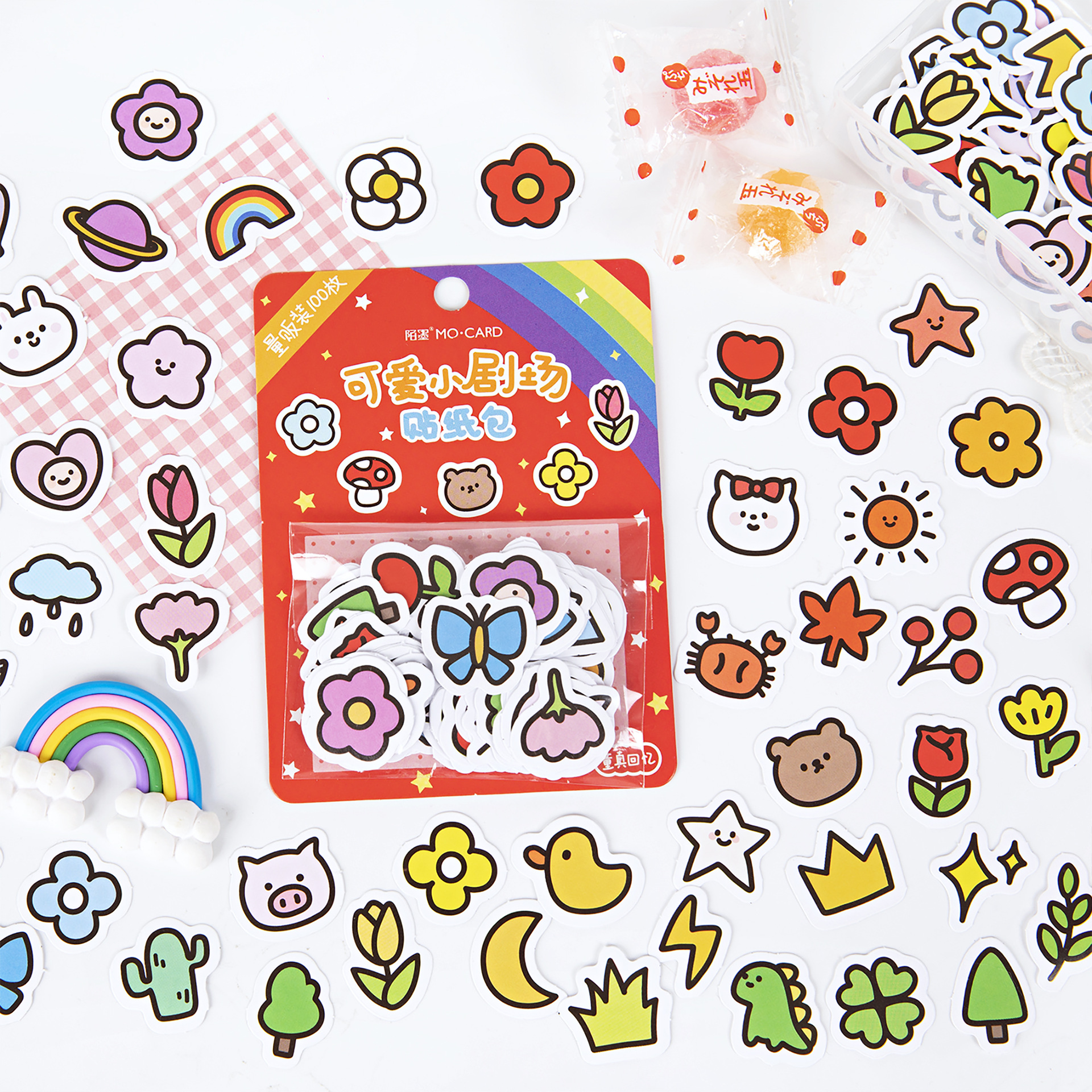 supply 100 stickers package emoji stickers hand account stickers