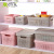 Yimei Plastic with Lid Storage Basket Nordic Color Stackable Desktop Storage Box Kitchen and Bathroom Finishing Storage Basket Wholesale