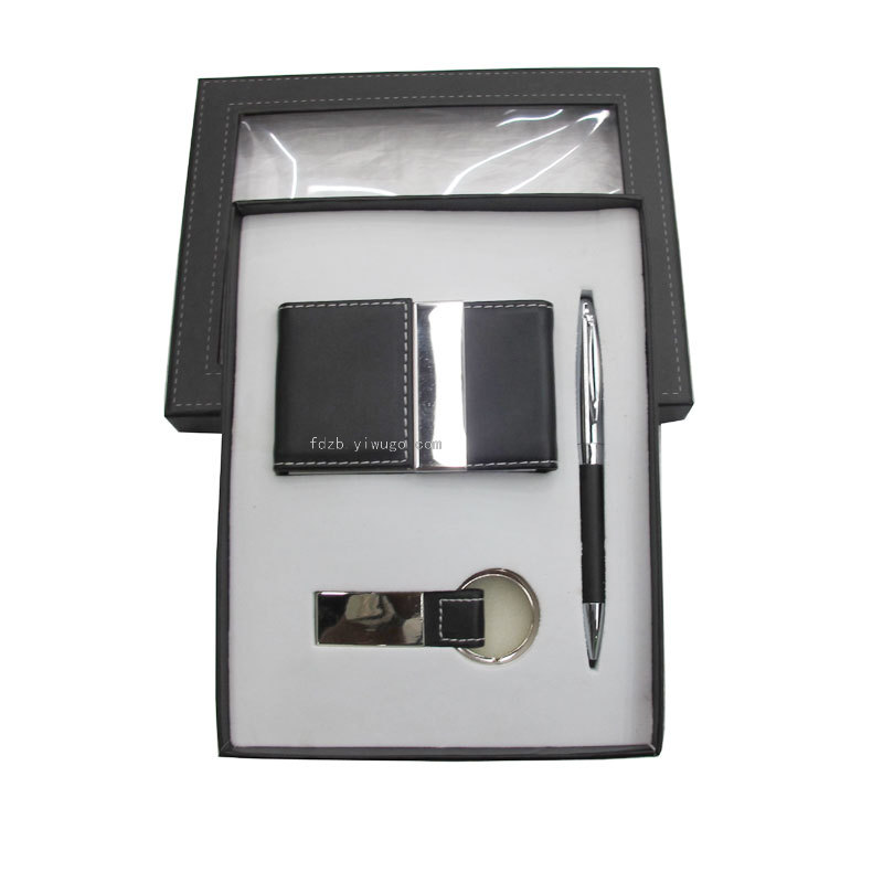 Creative Cardcase Set Keychain Gift Leather Pen Business Ent...