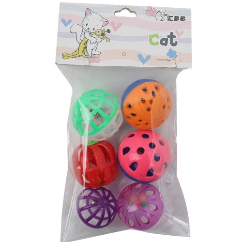 Plastic Bell Set 6 Pieces with Packaging Boutique Cat Interaction toy Cat