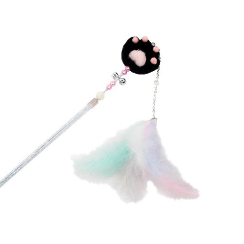 Funny Cat Handmade Feather Pom Poms Cat Claw Cat Playing Rod Bucket Young Cat Pet Cat Toy Fairy Funny Cat Stick