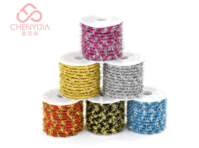 Christmas Decoration Fashion Glitter Line Three-Ply Twisted Rope Home Decoration Rope Binding Rope Bag Lanyard