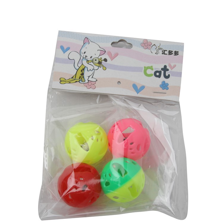 Plastic Bell 4-Piece Set with Exquisite Packaging Cat Interactive Toys Factory Direct Sales One Prod