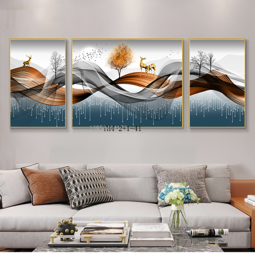 triple decorative painting micro frame painting ps canvas painting furniture mural