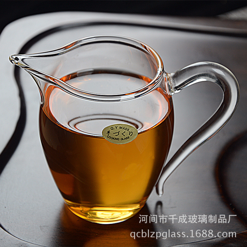 Thickened Pitcher Tea Sea Tea Machine Kung Fu Tea Set Colorful Handle Pitcher Small Exquisite Glass 