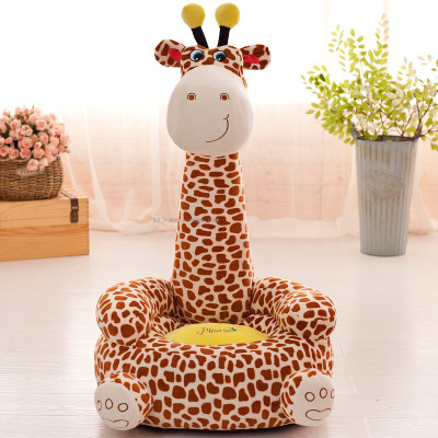 Giraffe Kids' Sofa Kindergarten Toy Stool Lazy Cartoon Seat Plush Toy Gift