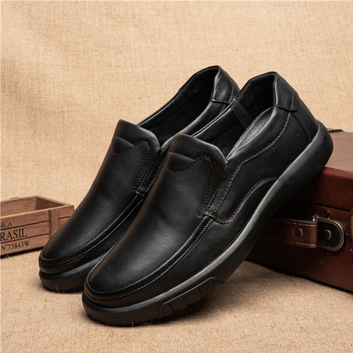 a leather shoes men‘s leather autumn new first layer cowhide leather shoes soft leather breathable middle-aged and elderly non-slip soft bottom dad shoes