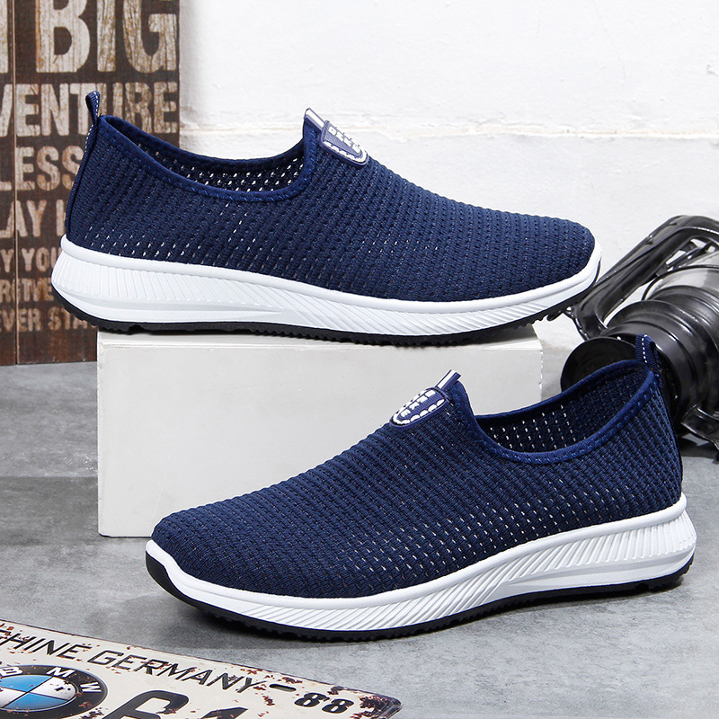 Spring and Summer Old Beijing Cloth Shoes Men's Shoes Flying Woven Men's Casual Mesh Shoes