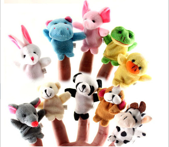 Finger Puppets Double-Layer Animal Hand Puppet Finger Doll Storytelling Helper Plush Toy Factory Spo