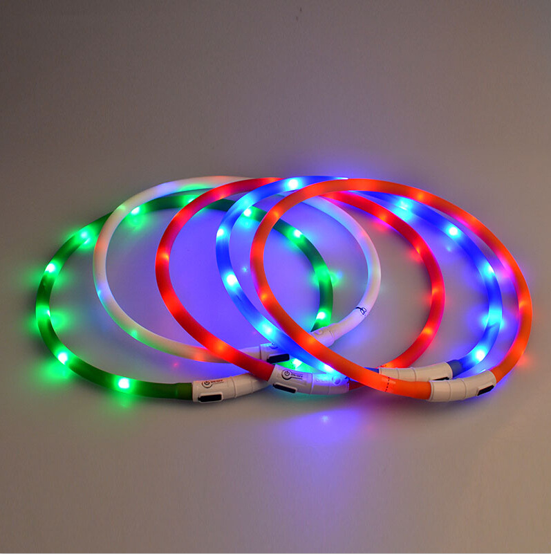 Led Rechargeable Glowing Pet Collar USB Shiny Dog Collar Luminous Collar Small and Medium-sized Dog