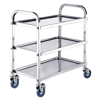 Stainless Steel Dining Car Turnover Trolley Two-Layer Three-Story Dining Car Bowl-Receiving Cart Hotel Kitchen Cart