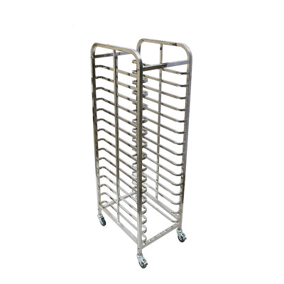 Stainless Steel Pie Plate Cart Turnover Trolley Bakery Van for Hotel Kitchen Food Delivery Van