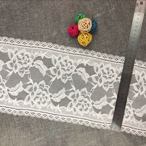 Factory Direct Sales 18cm Nylon Ammonia Silk Lace White Wavy Wide-Brimmed Lace Fabric