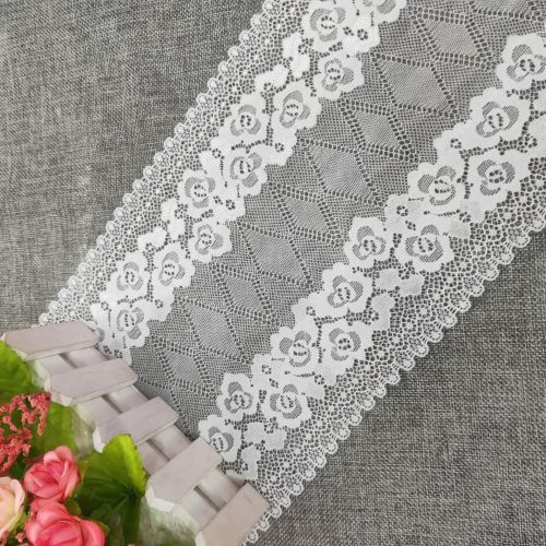 Black and White Nylon Silk Lace 18cm Elastic Lace Wide Lace Fashion Wedding Gift Women‘s Lace Wholesale 