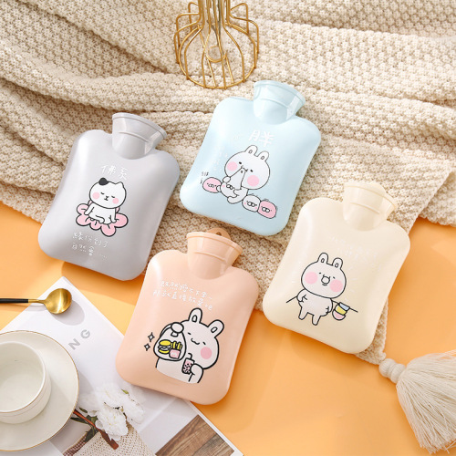 winter student cartoon explosion-proof hot water bag large pvc warm water injection hot water bag portable hand warmer for women