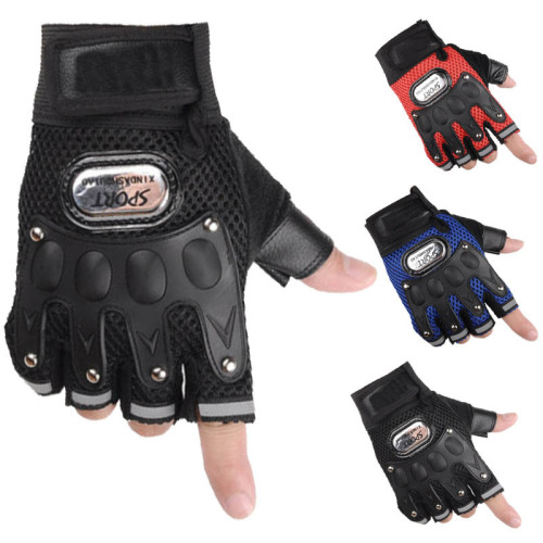 half finger gloves men and women riding gloves outdoor sports finger leakage gloves tactical mountaineering mesh non-slip wear-resistant