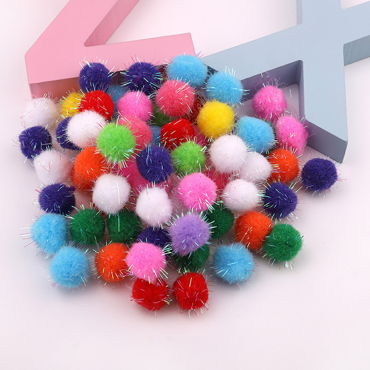 现货批发1~3cm环保七彩混色丙纶高弹毛球 diy手工制作 优质小绒球