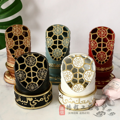 Middle East Arabic Metal Incense Burner Matte Black Desktop Incense Burner Decoration Ornaments Crafts