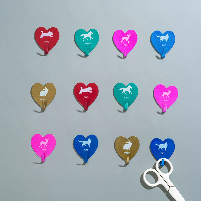 Iron Cartoon Lovely Strong Hook Bathroom Bathroom Kitchen Wall Load-Bearing Hook Nailless Traceless