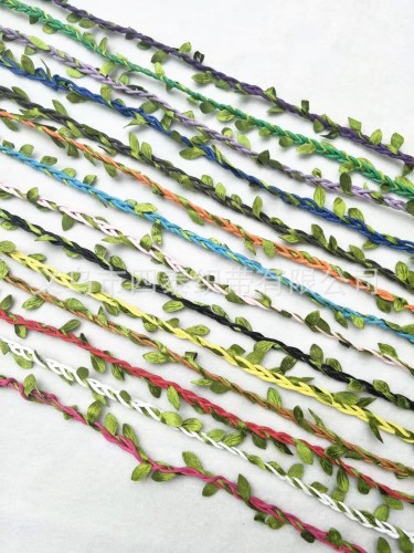 Colored Knee Wax Rope Leaves Handmade DIY Decorative Binding Rope Leaves Wrapping Vase Weaving Material