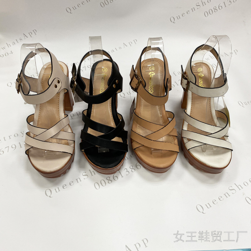 2020 Chunky Heel Sandals Ultra-Light Pu Bottom High Heel Platform Summer Women‘s Sandals Women Shoes Sandals
